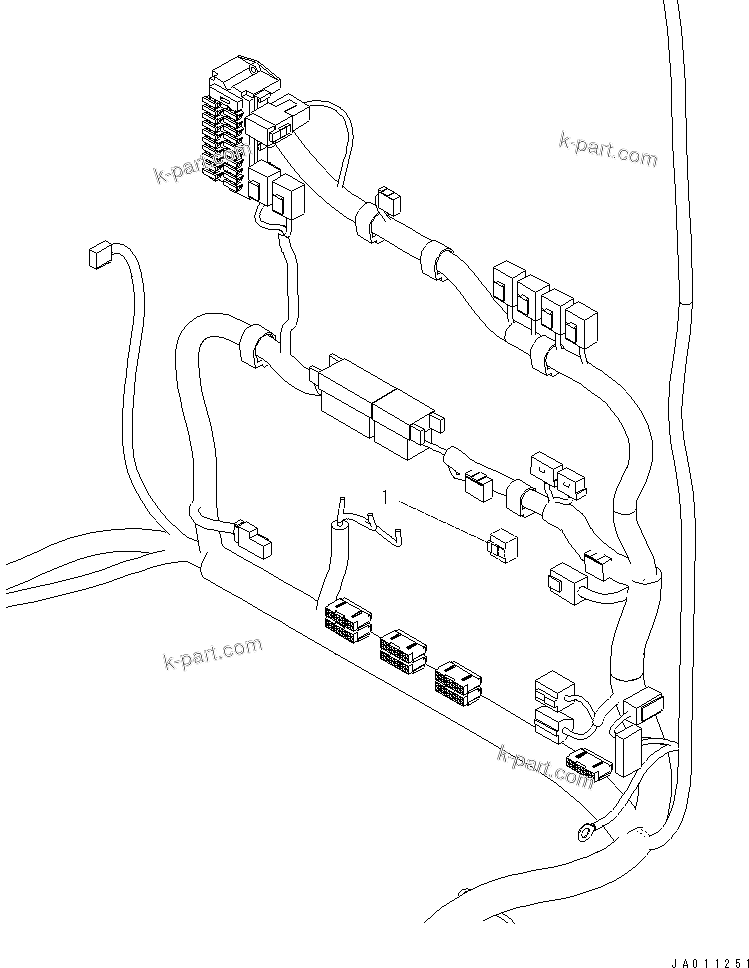 Komatsu parts book diagram for PC70-8 S/N DBBT0001~-up: MODE SELECTION CONNECTORS(#10011-10030)