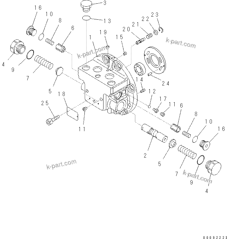 Komatsu parts book diagram for PC70-8 S/N DBBT0001~-up: TRAVEL M0TOR (1/3)