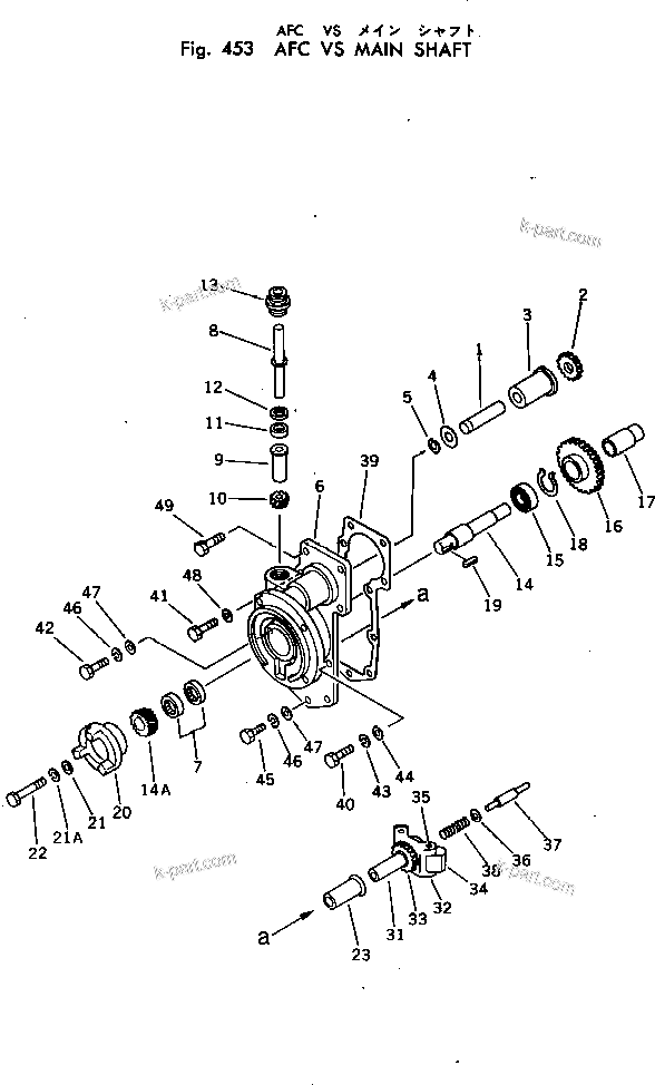 Komatsu parts book diagram for KT-2300-1 S/N 103559-UP: AFC VS MAIN SHAFT