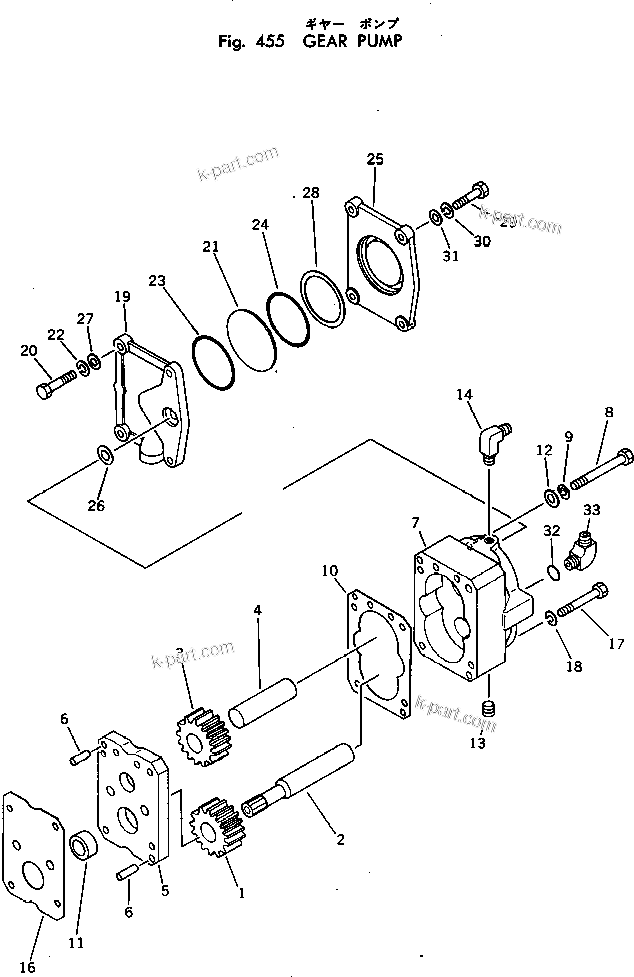 Komatsu parts book diagram for KT-2300-1 S/N 103559-UP: GEAR PUMP