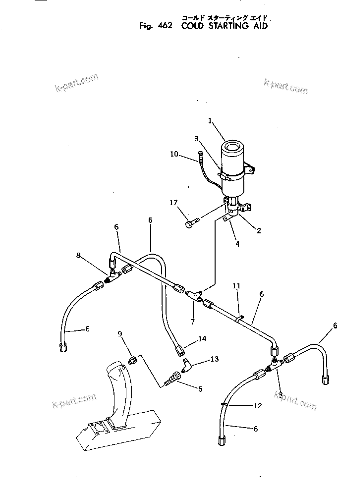 Komatsu parts book diagram for KT-2300-1 S/N 103559-UP: COLD STARTING AID