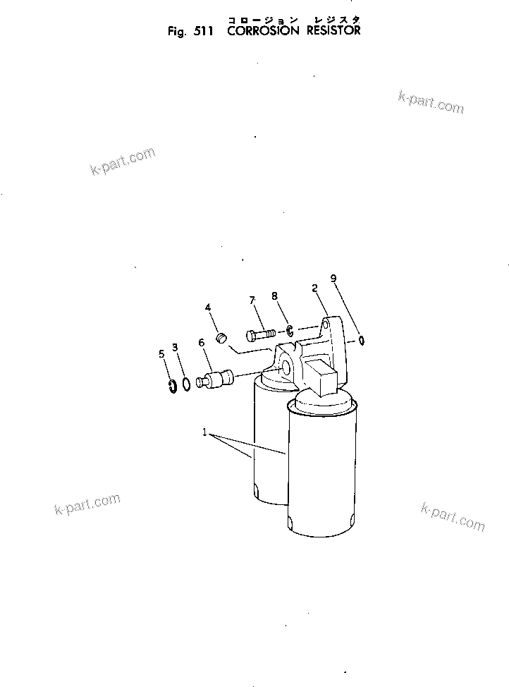 Komatsu parts book diagram for KT-2300-1 S/N 103559-UP: CORROSION RESISTOR(#103562-)