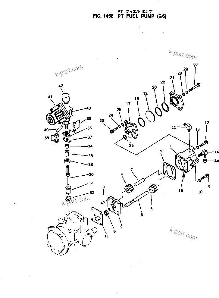 Komatsu parts book diagram for NH-220-CI-2KK S/N 174428-UP: PT FUEL PUMP (6/6)