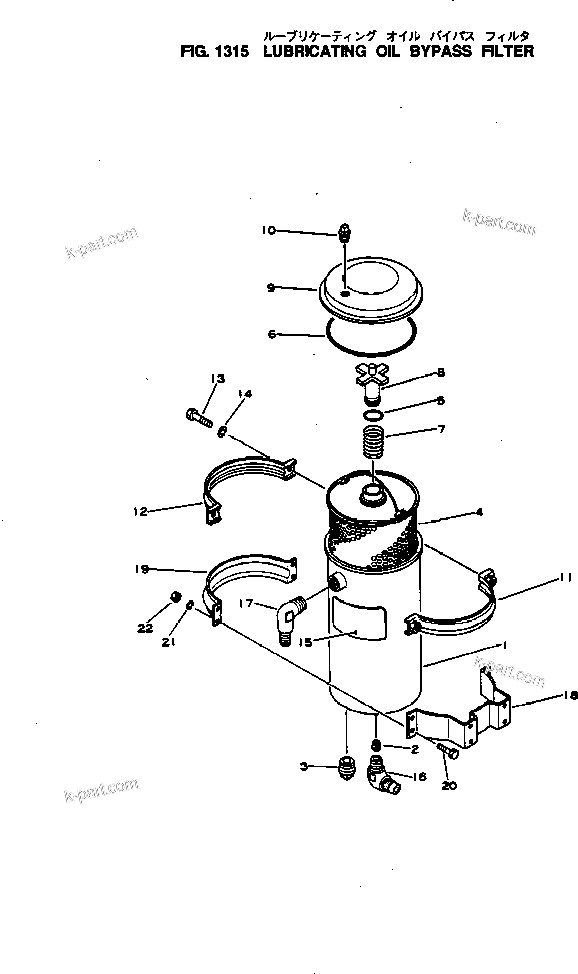 Komatsu parts book diagram for NH-220-CI-2H S/N 100101-UP: LUBRICATING OIL BYPASS FILTER