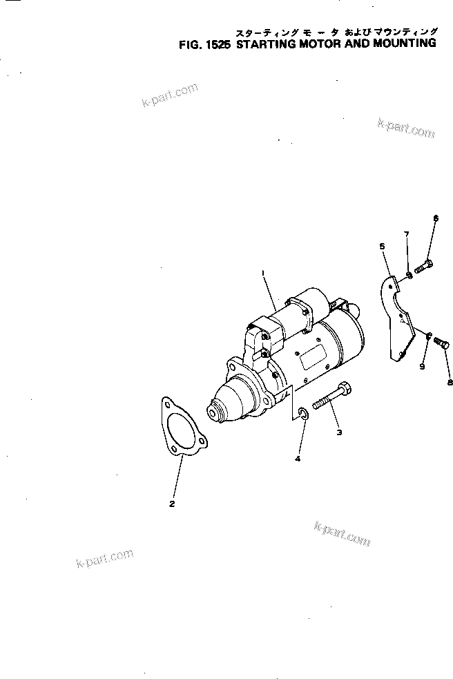 Komatsu parts book diagram for NH-220-CI-2V S/N 141402-UP: STARTING MOTOR AND MOUNTING