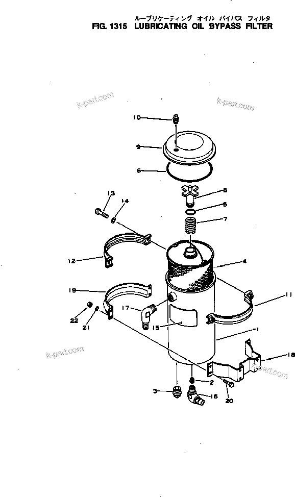Komatsu parts book diagram for NH-220-CI-2K S/N 100101-UP: LUBRICATING OIL BYPASS FILTER