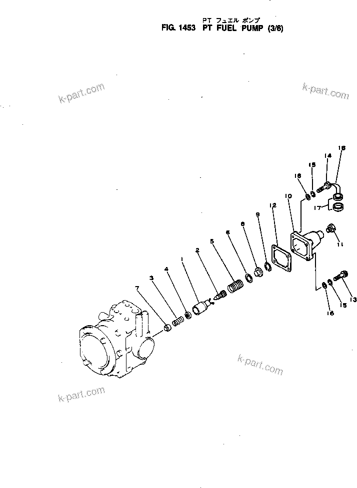 Komatsu parts book diagram for NH-220-CI-2K S/N 100101-UP: PT FUEL PUMP (3/6)