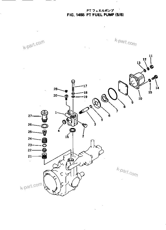 Komatsu parts book diagram for NH-220-CI-2AA S/N 143358-UP: PT FUEL PUMP (5/6)