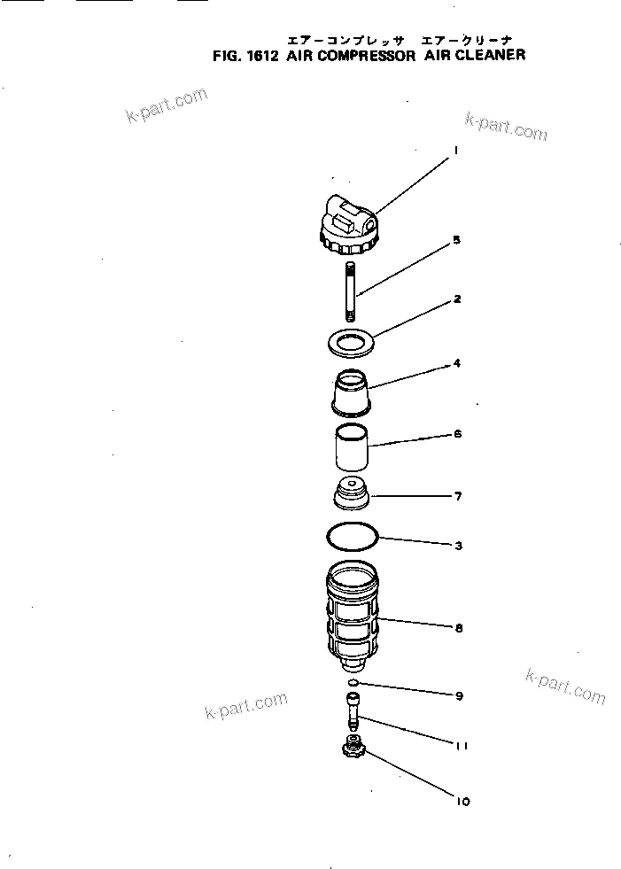 Komatsu parts book diagram for NH-220-CI-2AA S/N 143358-UP: AIR COMPRESSOR AIR CLEANER