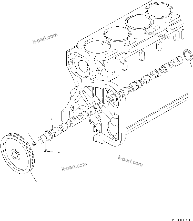 Komatsu parts book diagram for NT-855-1A S/N 139838-UP: CAMSHAFT