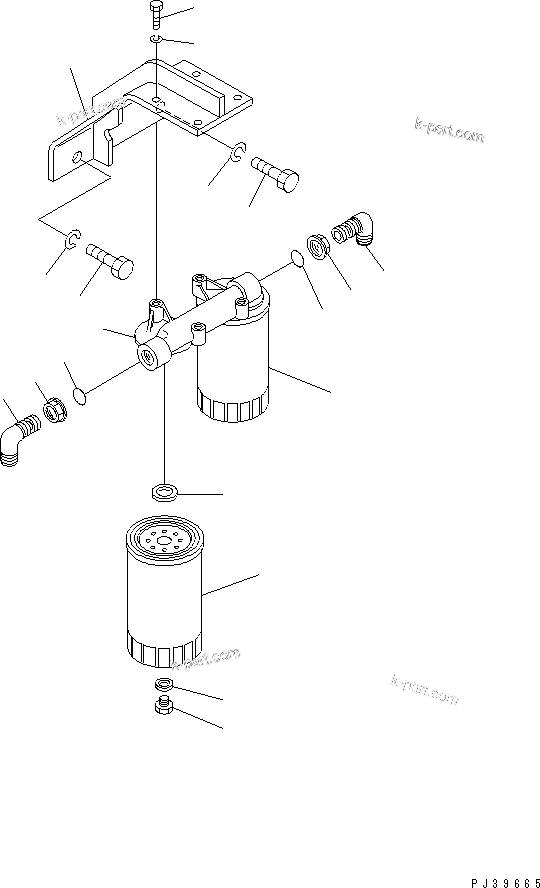 Komatsu parts book diagram for NT-855-1A S/N 139838-UP: FUEL FILTER(#155379-)