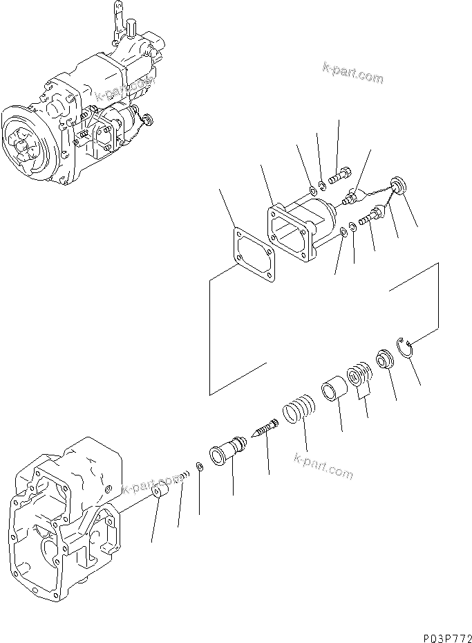 Komatsu parts book diagram for NT-855-1A S/N 139838-UP: PT FUEL PUMP (4/7)