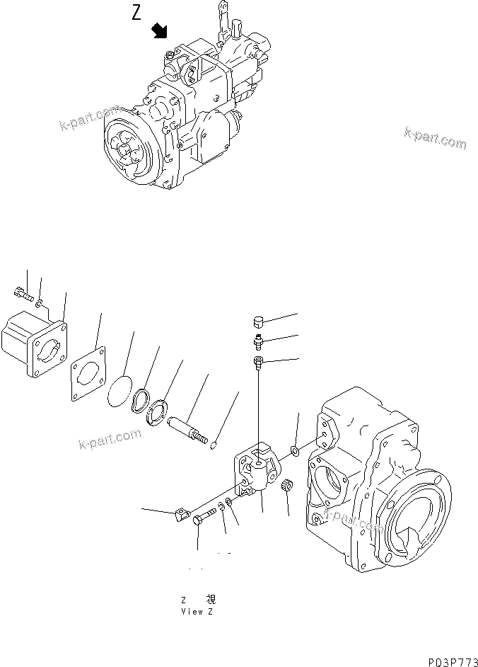 Komatsu parts book diagram for NT-855-1A S/N 139838-UP: PT FUEL PUMP (5/7)