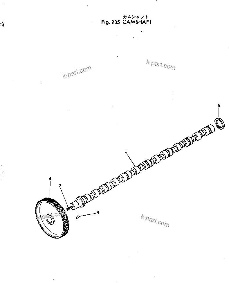 Komatsu parts book diagram for NTC-743-1B S/N 108380-UP: CAMSHAFT