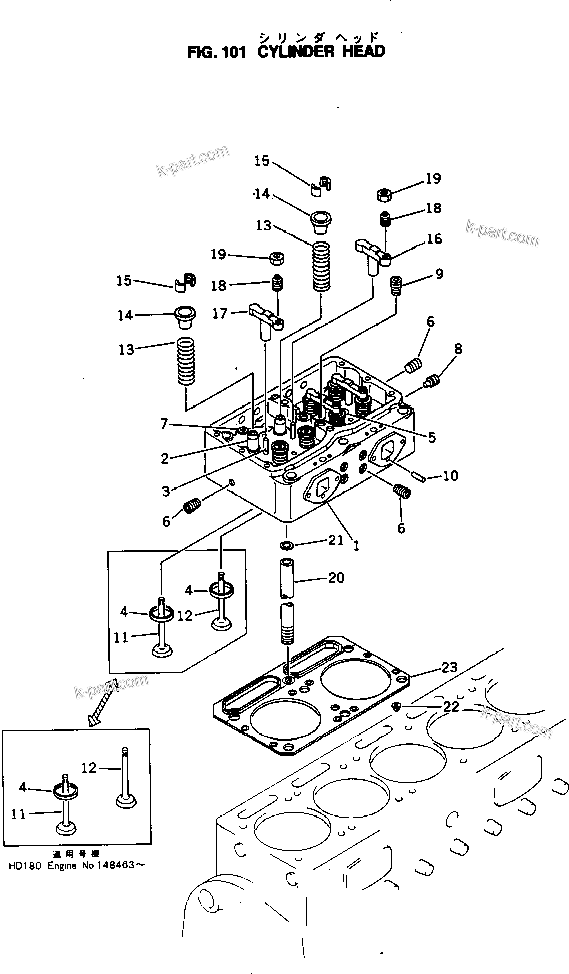 Komatsu parts book diagram for NTO-6-CI-1B S/N 25762-UP: CYLINDER HEAD