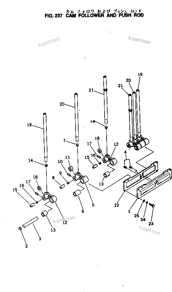 Komatsu parts book diagram for NTO-6-CI-1B S/N 25762-UP: CAM FOLLOWER AND PUSH ROD