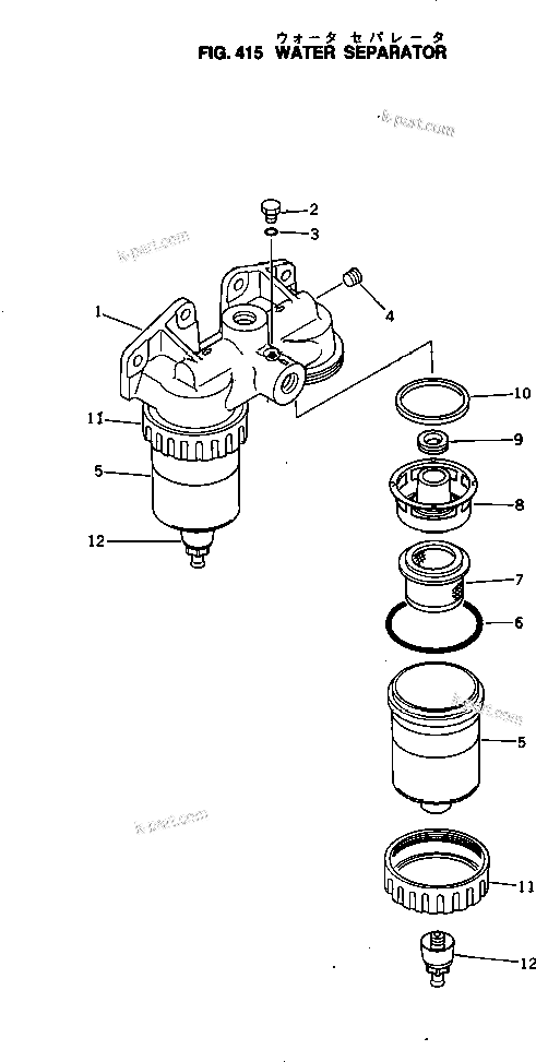 Komatsu parts book diagram for NTO-6-CI-1B S/N 25762-UP: WATER SEPARATOR