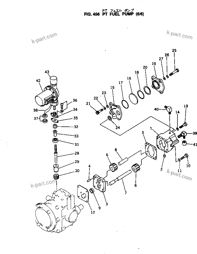 Komatsu parts book diagram for NTO-6-CI-1B S/N 25762-UP: PT FUEL PUMP (6/6)
