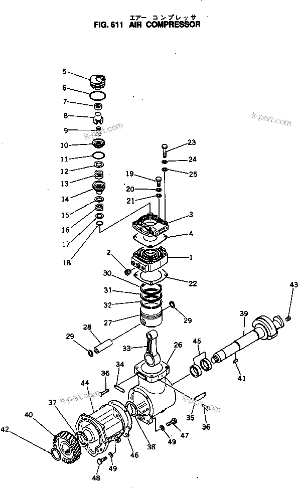 Komatsu parts book diagram for NTO-6-CI-1B S/N 25762-UP: AIR COMPRESSOR
