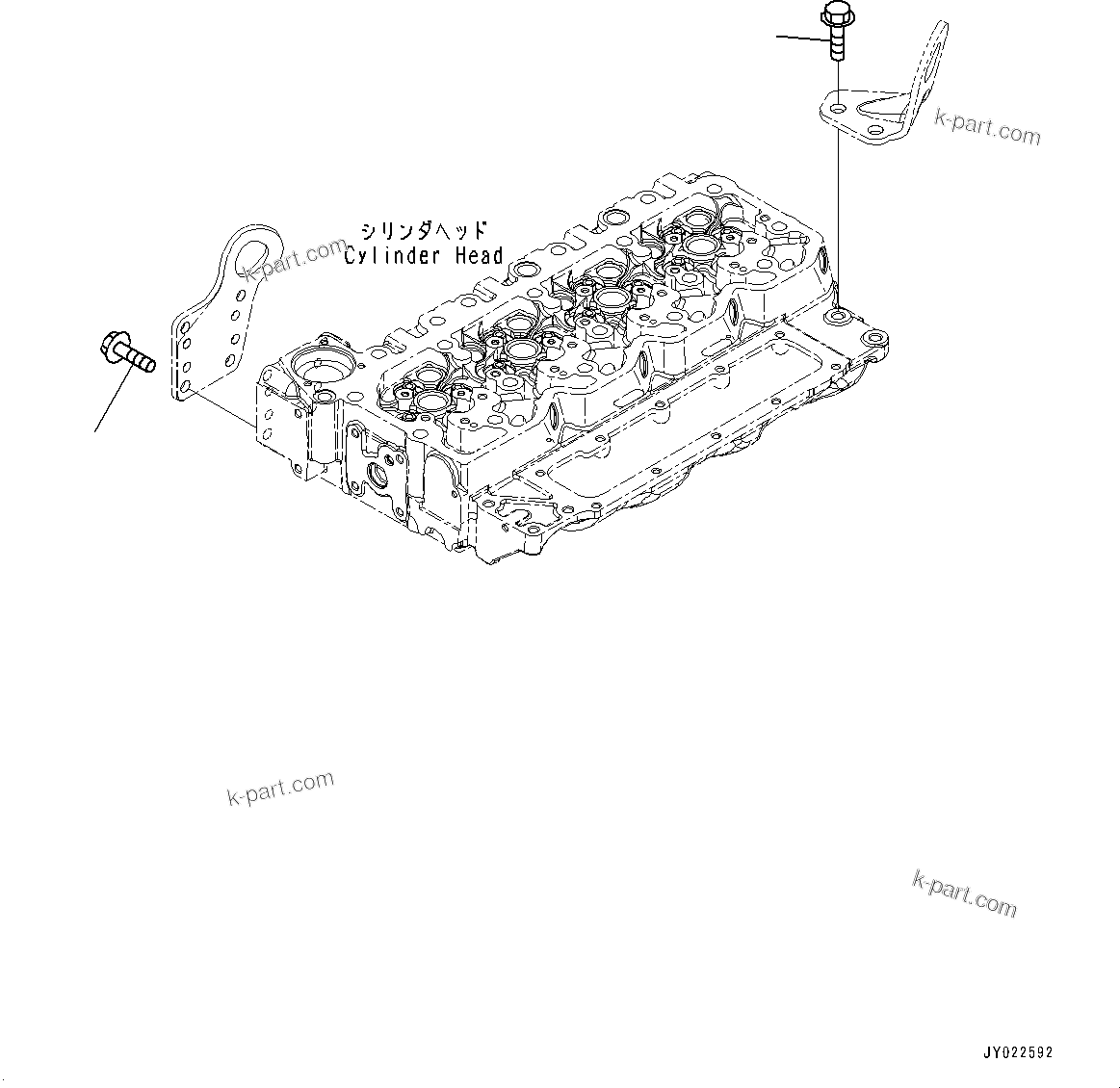 Komatsu parts book diagram for SAA4D107E-5 S/N 26799788-UP (For PC220LC-12): LIFTING BRACKET MOUNTING