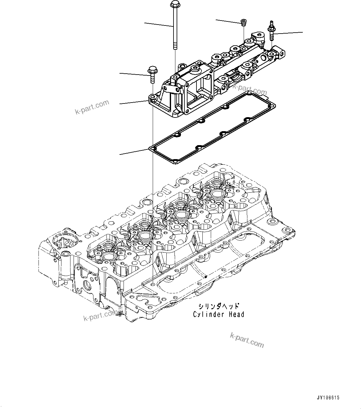 Komatsu parts book diagram for SAA4D107E-5 S/N 26799788-UP (For PC220LC-12): AIR INTAKE MANIFOLD