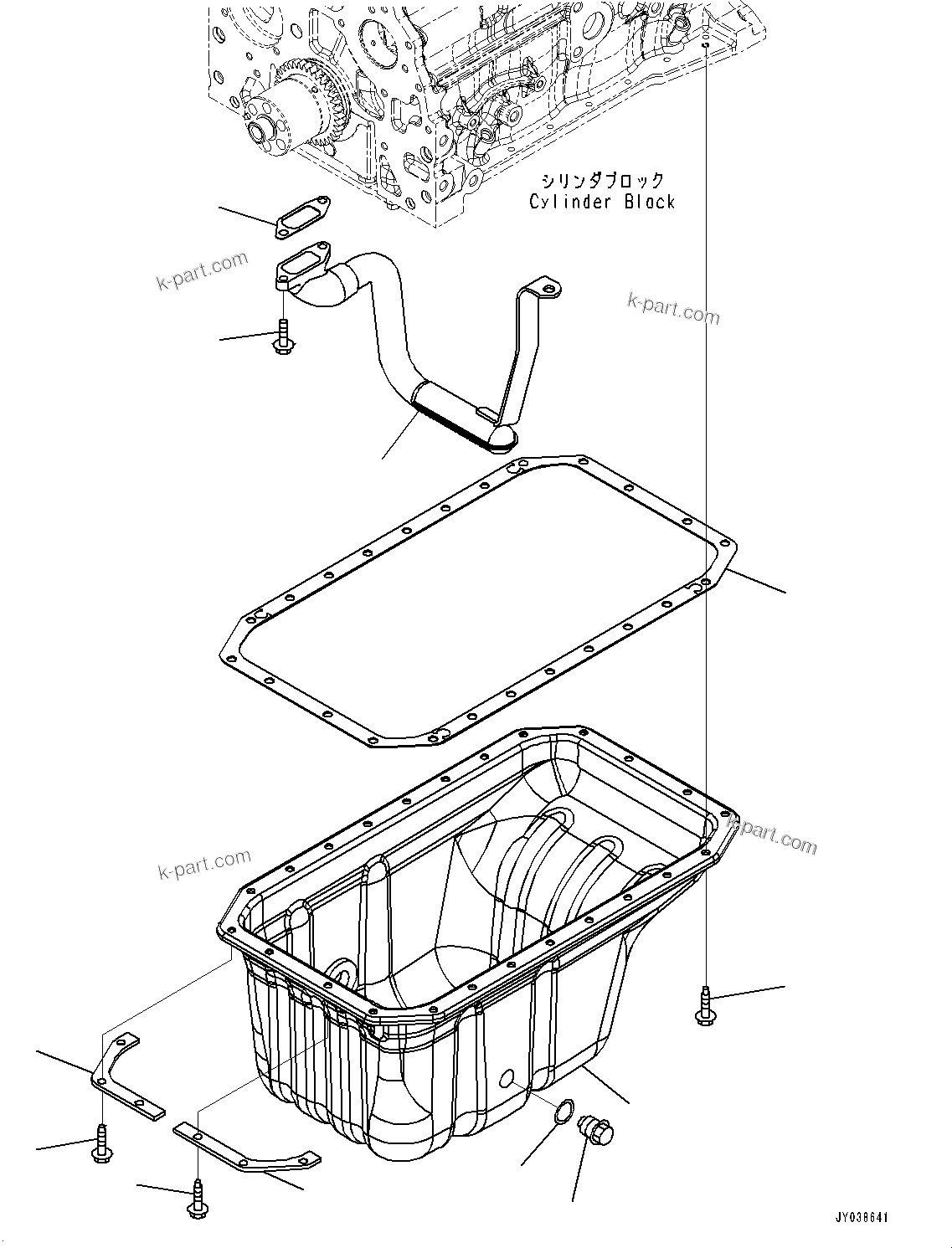 Komatsu parts book diagram for SAA4D107E-5 S/N 26799788-UP (For PC220LC-12): ENGINE OIL PAN