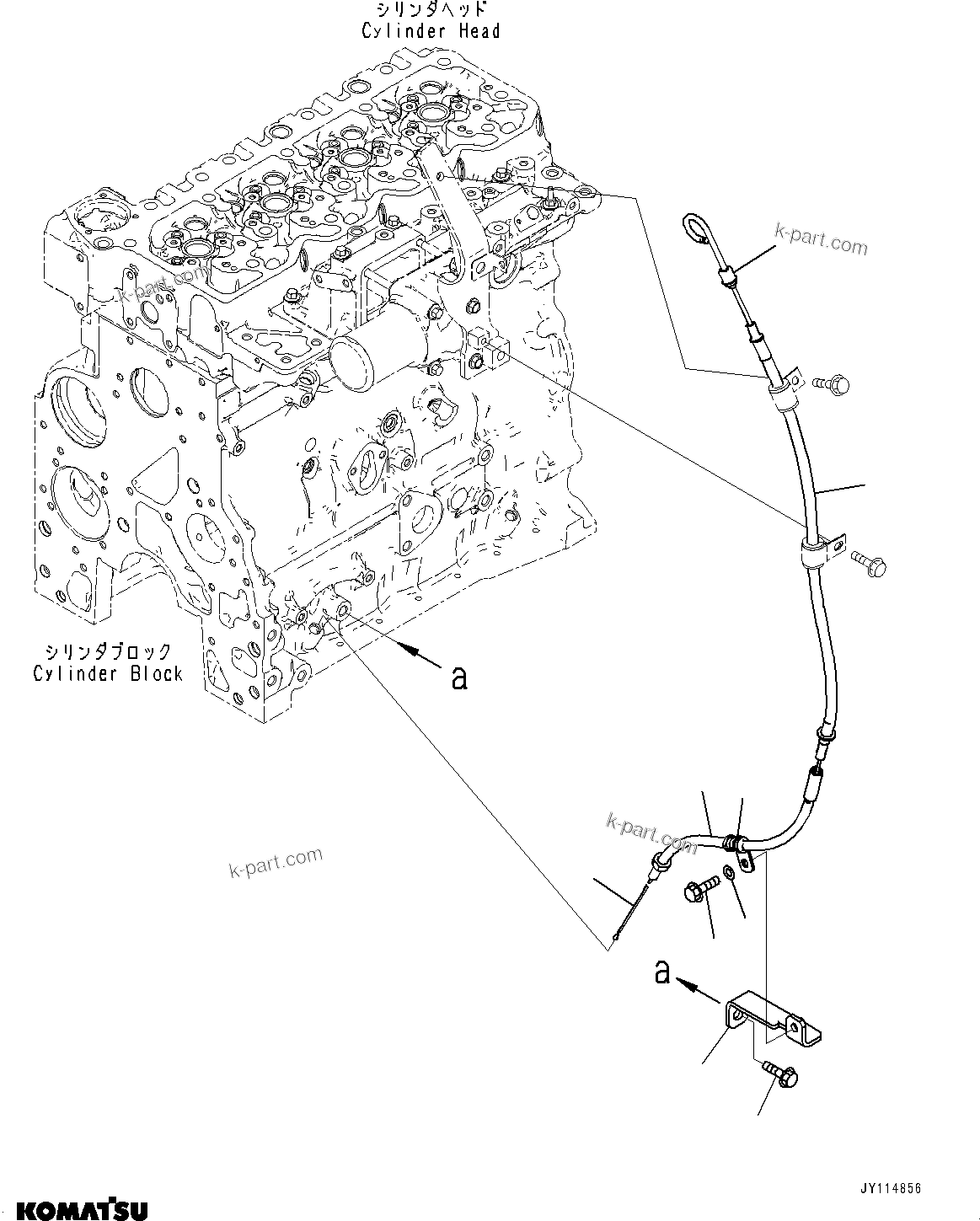 Komatsu parts book diagram for SAA4D107E-5 S/N 26799788-UP (For PC220LC-12): OIL LEVEL GAUGE