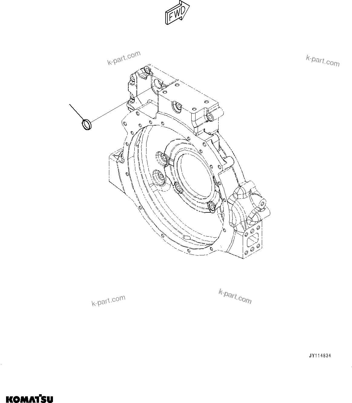 Komatsu parts book diagram for SAA4D107E-5 S/N 26799788-UP (For PC220LC-12): FLYWHEEL HOUSING PLUG, PLUG