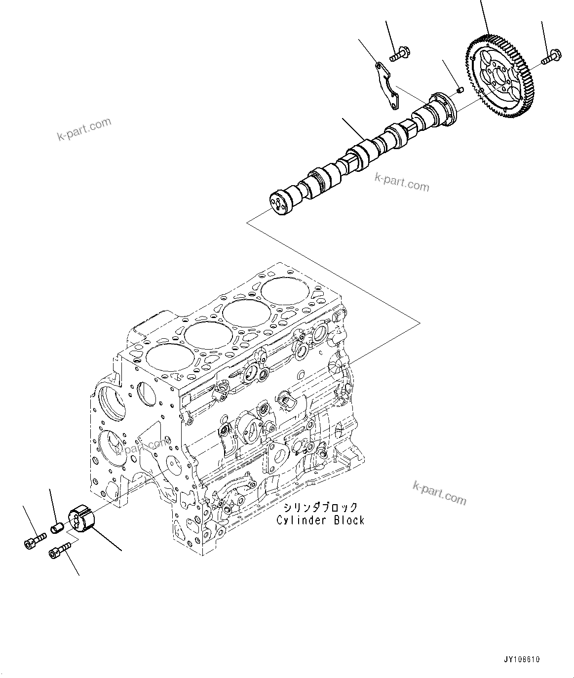 Komatsu parts book diagram for SAA4D107E-5 S/N 26799788-UP (For PC220LC-12): PARTS PERFORMANCE, CAMSHAFT