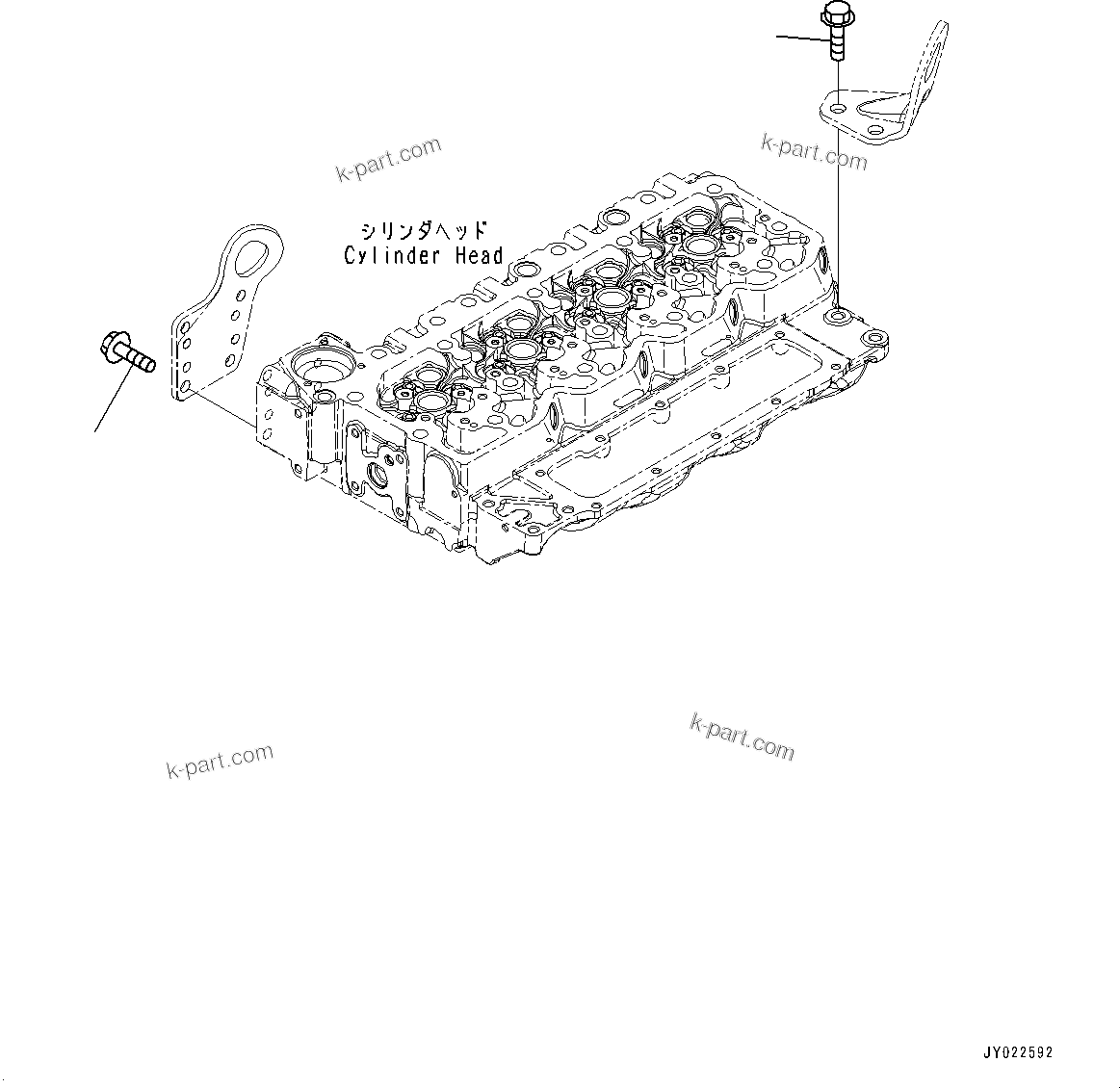 Komatsu parts book diagram for SAA4D107E-5 S/N 26799788-UP (For PC220LCI-12): LIFTING BRACKET MOUNTING