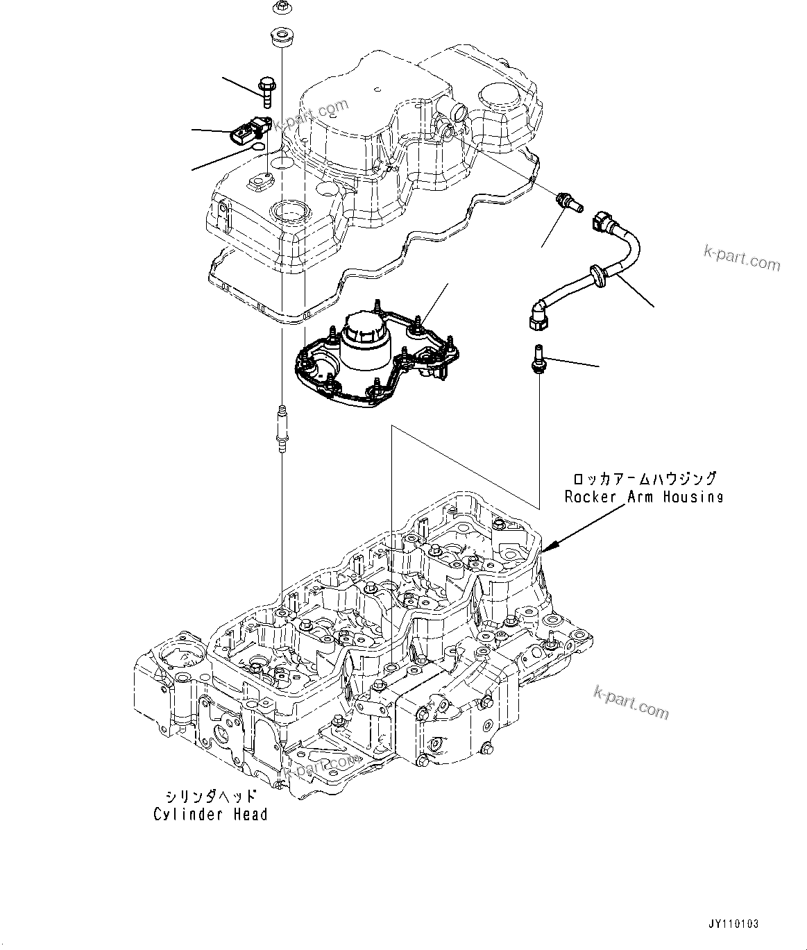 Komatsu parts book diagram for SAA4D107E-5 S/N 26799788-UP (For PC220LCI-12): BREATHER