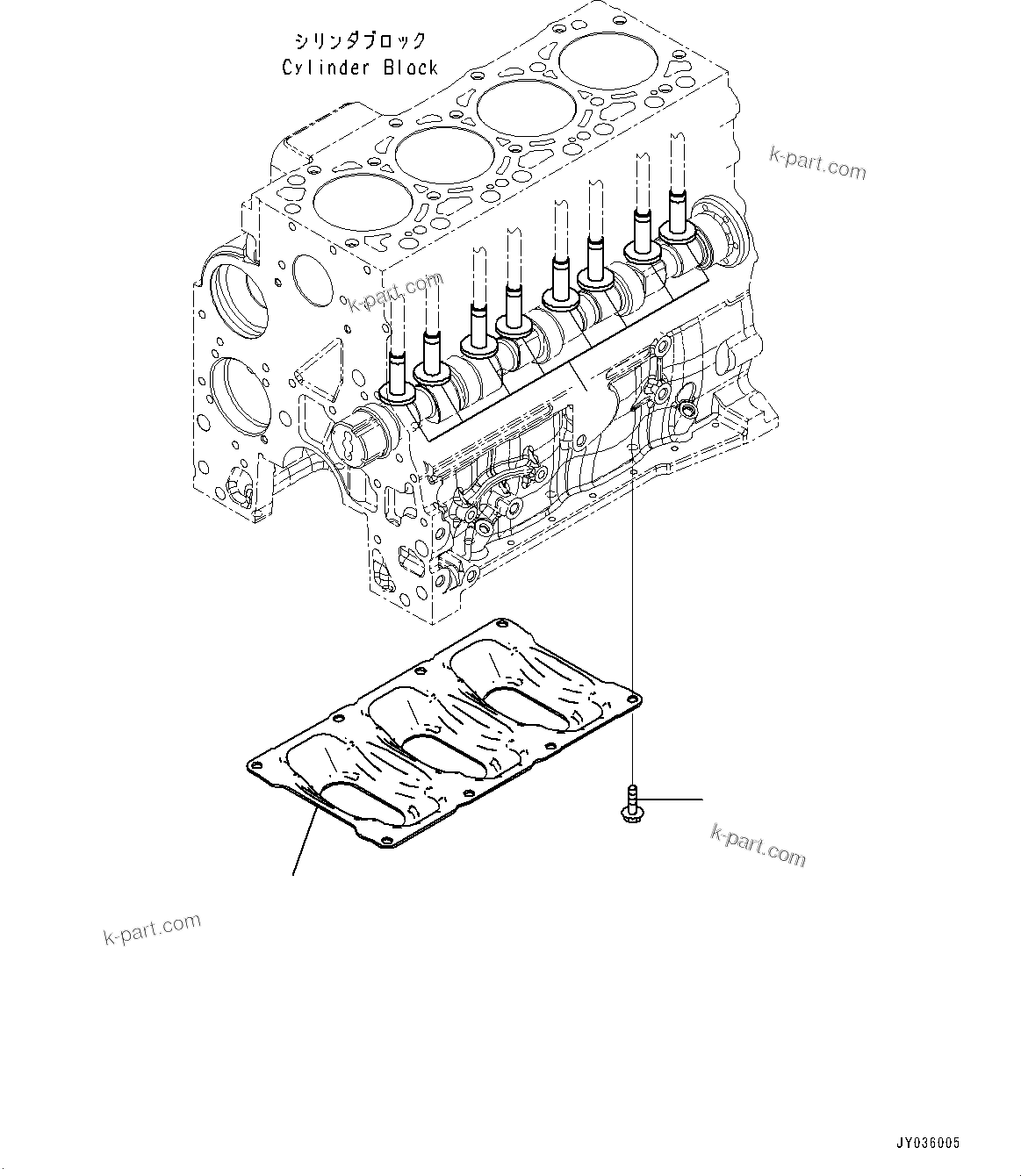 Komatsu parts book diagram for SAA4D107E-5 S/N 26799788-UP (For PC220LCI-12): TAPPET AND BLOCK PLATE