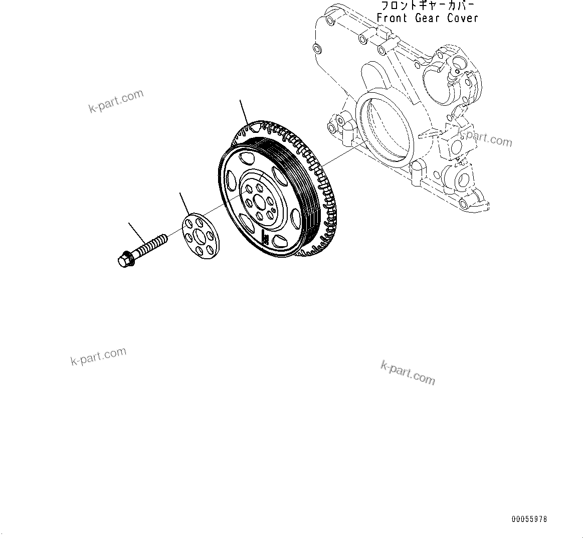 Komatsu parts book diagram for SAA4D107E-5 S/N 26799788-UP (For PC220LCI-12): VIBRATION DAMPER