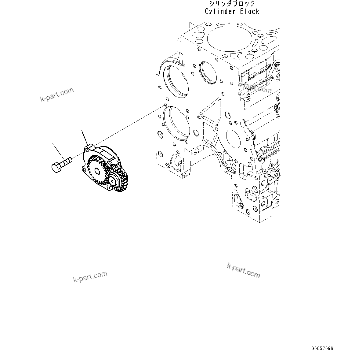 Komatsu parts book diagram for SAA4D107E-5 S/N 26799788-UP (For PC220LCI-12): ENGINE OIL PUMP