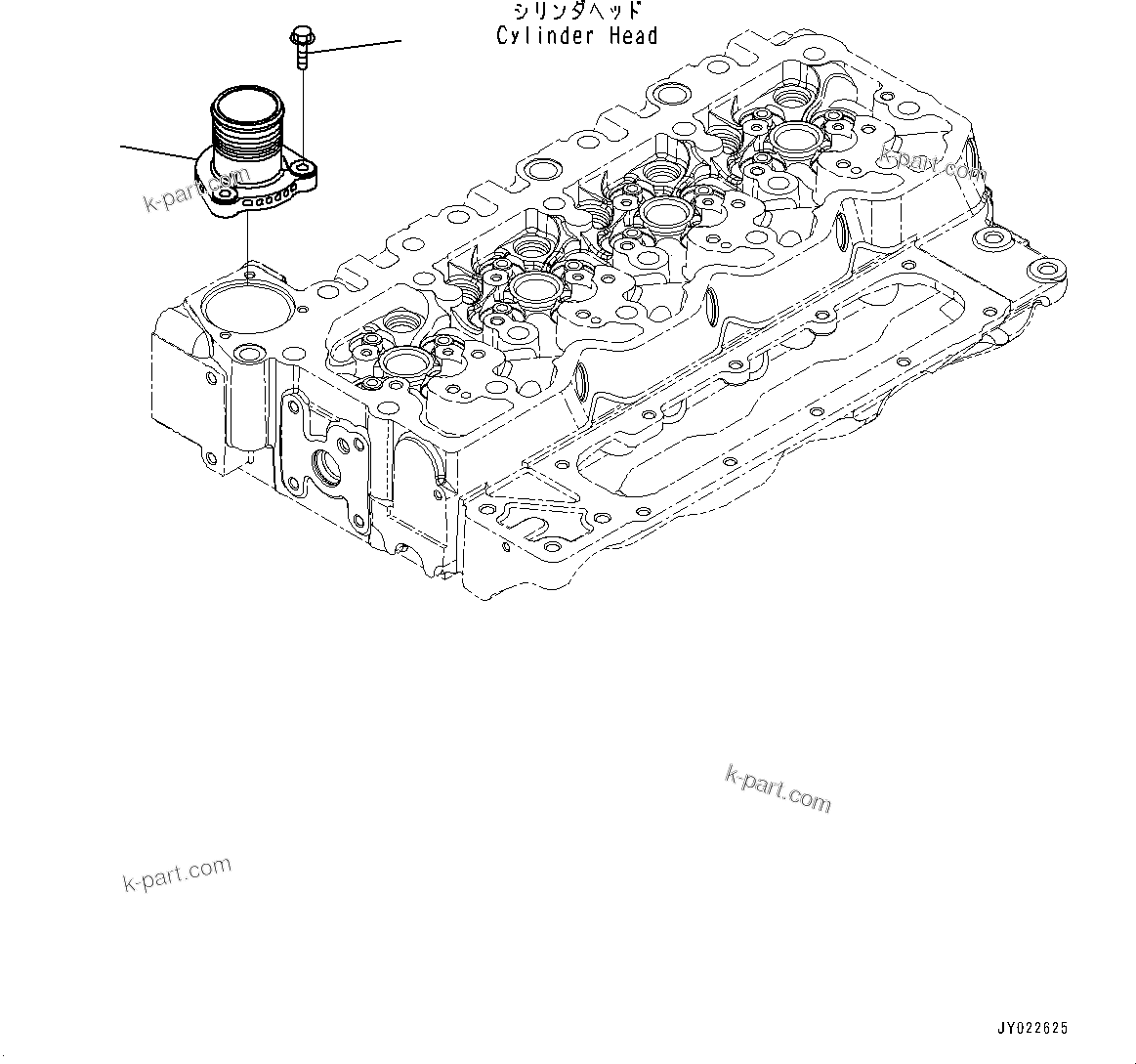 Komatsu parts book diagram for SAA4D107E-5 S/N 26799788-UP (For PC220LCI-12): WATER OUTLET CONNECTOR