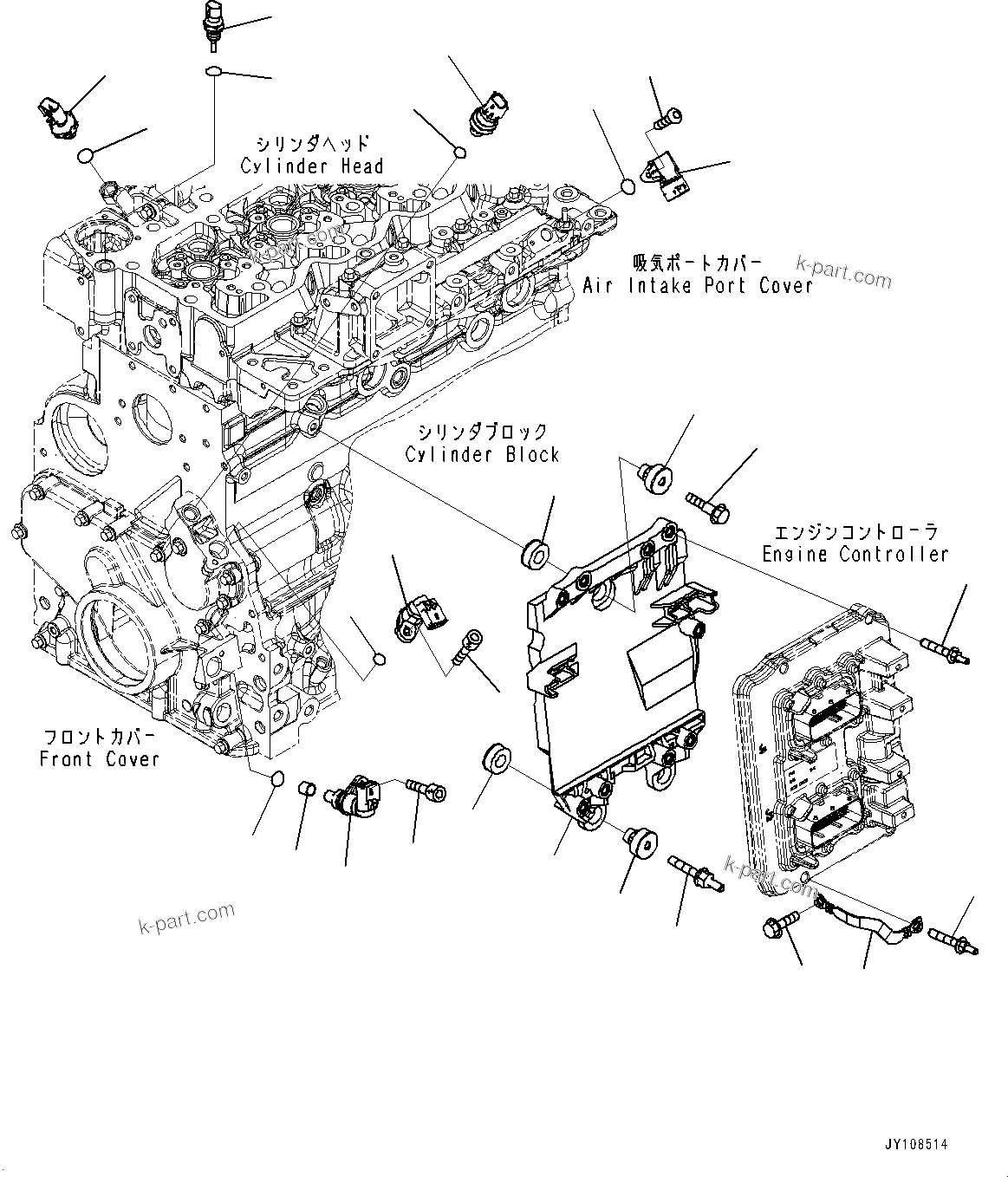 Komatsu parts book diagram for SAA4D107E-5 S/N 26799788-UP (For PC220LCI-12): ENGINE CONTROL MODULE