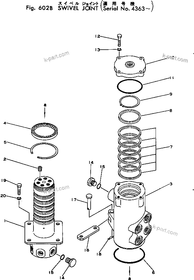 Komatsu parts book diagram for PC02-1 S/N 1003-UP: ЅІНЮЩ јЮ ?ІЭД(#4363-)