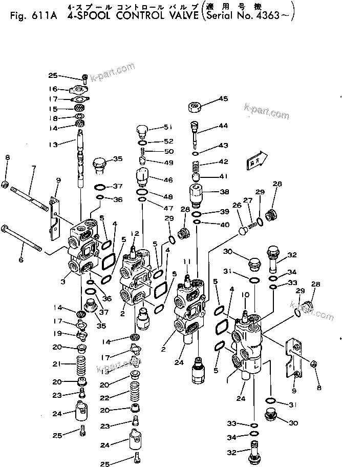Komatsu parts book diagram for PC02-1 S/N 1003-UP: 4 ЅМЯ-Щ єЭДЫ-Щ КЮЩМЮ(#4363-)