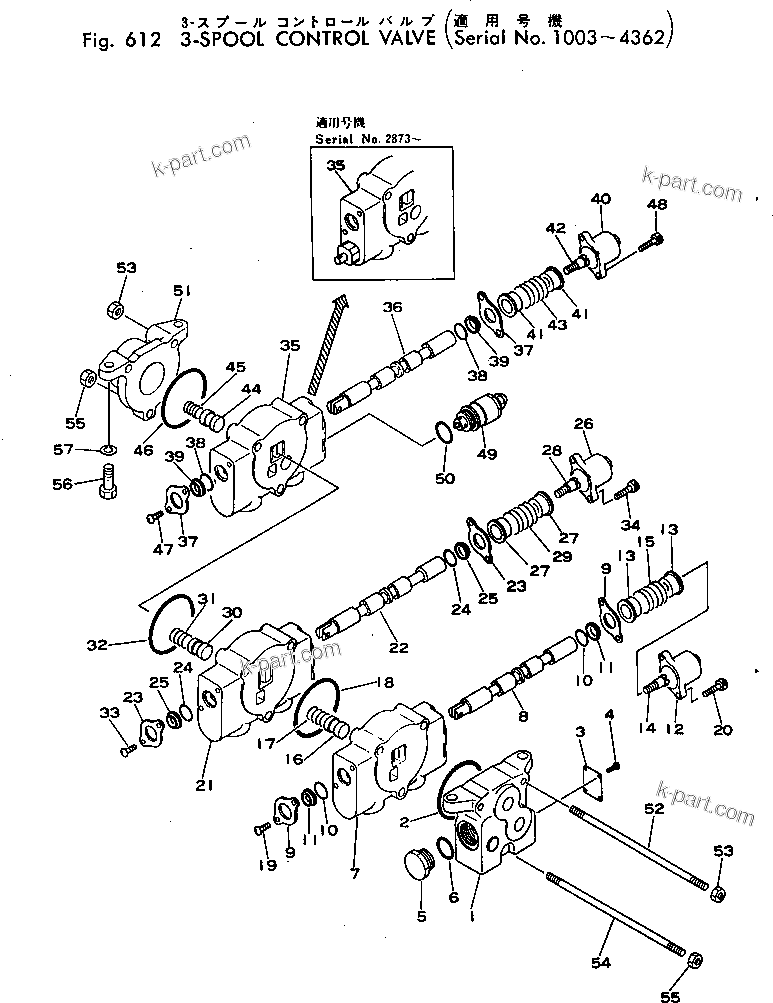 Komatsu parts book diagram for PC02-1 S/N 1003-UP: 3 ЅМЯ-Щ єЭДЫ-Щ КЮЩМЮ(#1003-4362)