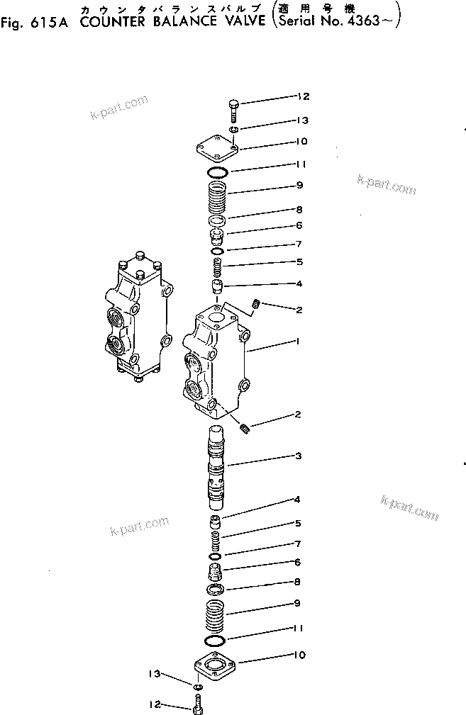 Komatsu parts book diagram for PC02-1 S/N 1003-UP: ?іЭА КЮЧЭЅ КЮЩМЮ(#4363-)