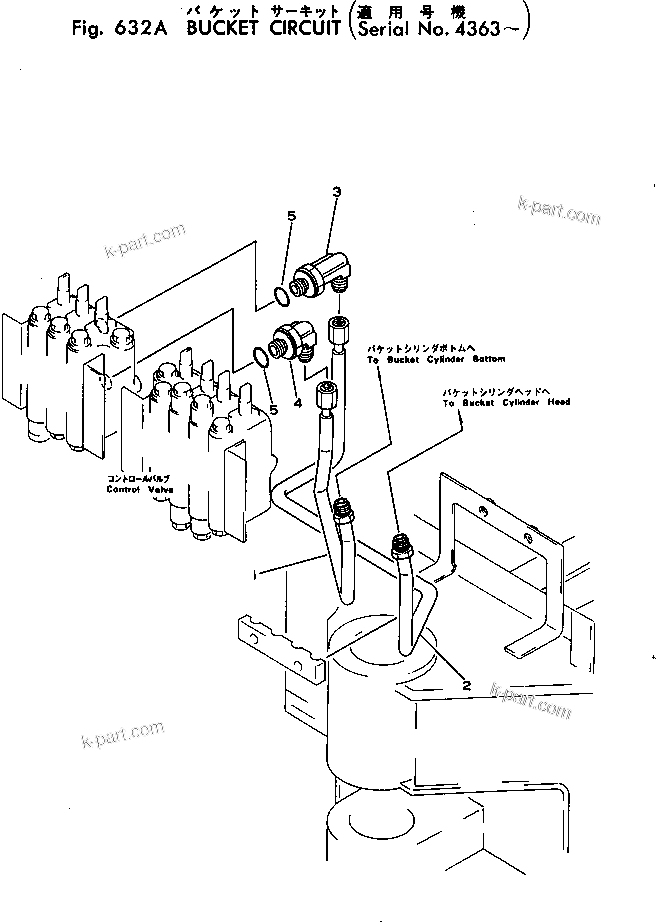 Komatsu parts book diagram for PC02-1 S/N 1003-UP: КЮ№ЇД  ?- ?ЇД(#4363-)