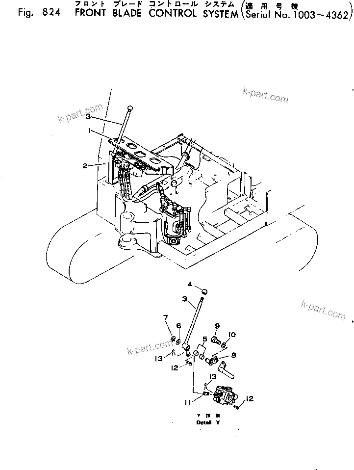 Komatsu parts book diagram for PC02-1 S/N 1003-UP: МЫЭД МЮЪ-ДЮ єЭДЫ-Щ јЅГС(#1003-4362)