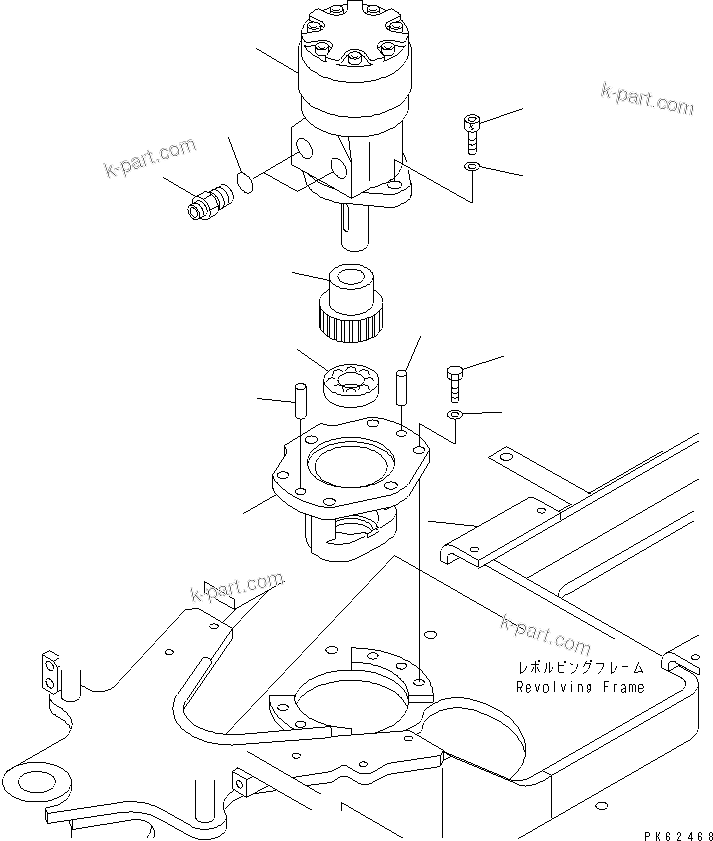 Komatsu parts book diagram for PC03-2 S/N 15001-UP (For FKI): SWING MACHINERY AND MOTOR (MOUNTING)