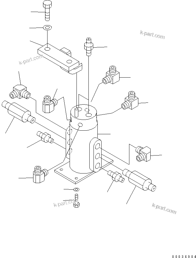 Komatsu parts book diagram for PC03-2 S/N 15001-UP (For FKI): SWIVEL JOINT (SWIVEL JOINT AND MOUNTING)