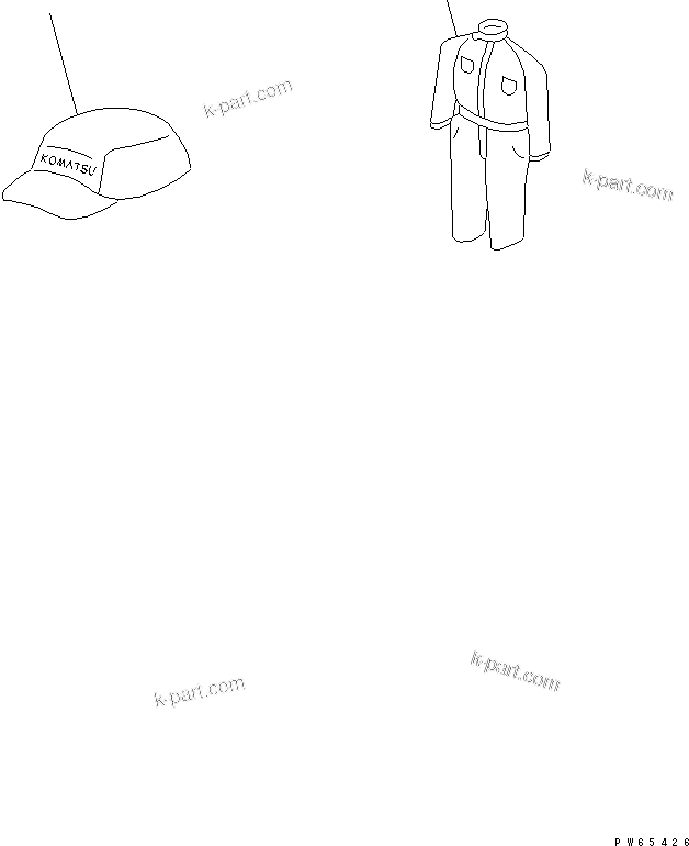 Komatsu parts book diagram for PC03-2 S/N 15001-UP (For FKI): CAP AND OVERALLS (FOR EC SPEC.)