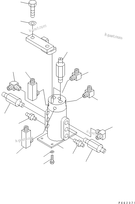 Komatsu parts book diagram for PC03-2 S/N 15001-UP: SWIVEL JOINT (SWIVEL JOINT AND MOUNTING)