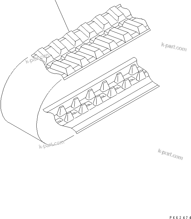 Komatsu parts book diagram for PC03-2 S/N 15001-UP: TRACK SHOE (FOR RUBBER SHOE)