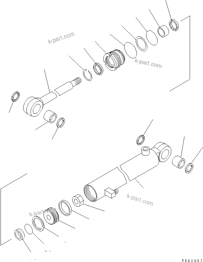 Komatsu parts book diagram for PC03-2 S/N 15001-UP: ARM CYLINDER (FOR BUCKET QUICK COUPLER)