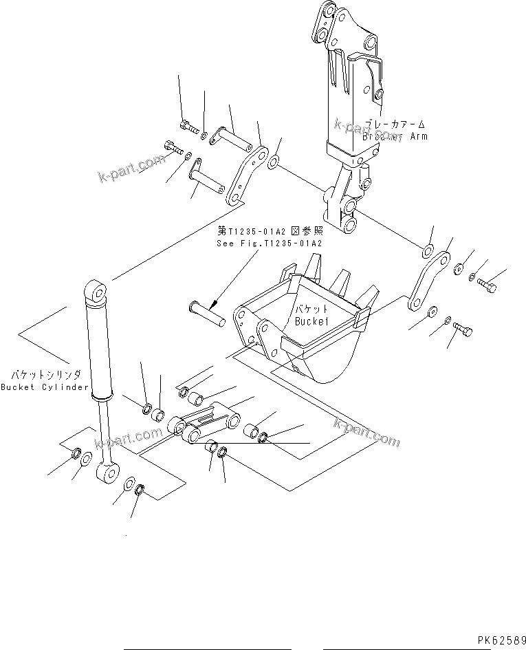Komatsu parts book diagram for PC03-2 S/N 15001-UP: BUCKET LINK (FOR BREAKER ARM SPEC.)