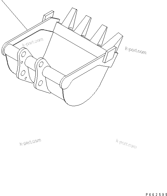 Komatsu parts book diagram for PC03-2 S/N 15001-UP: BUCKET ? (0.025M3) (MINI 0.04M3) WIDTH 400MM